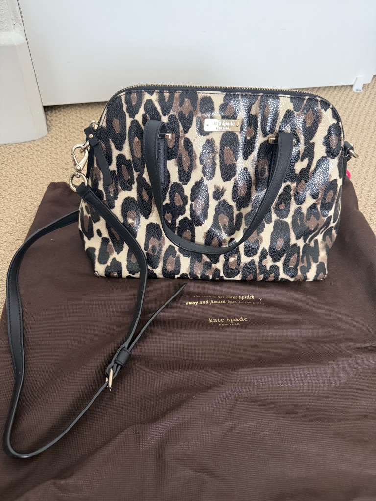 Kate Spade Cedar Street Maise Leopard Print Pebbled Leather Bag